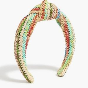 J. Crew Raffia Knot Multicolor Headband NWT